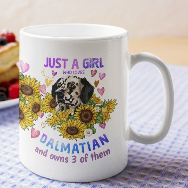 Custom Dalmatian Lover Sunflower Trainer Floral Coffee Mug (Creator Uploaded)
