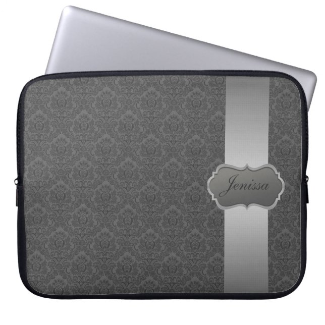 Custom Damask Laptop Sleeve (Front)