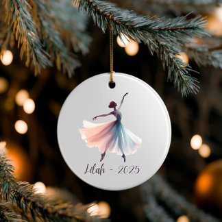 Custom Dance Ornaments, Personalized Ballet Lyrica Ceramic Tree Decoration