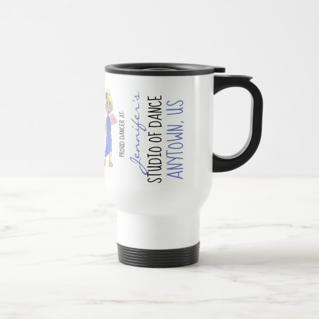 Custom Dance School Studio Proud Dancer Lyrical Travel Mug (Right)
