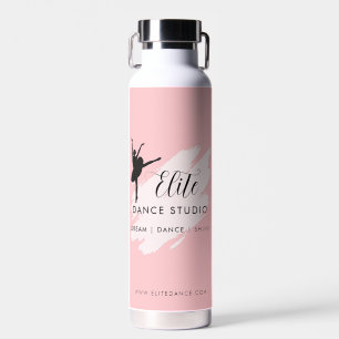 Custom Dance Studio Logo Personalised Team Pink Water Bottle