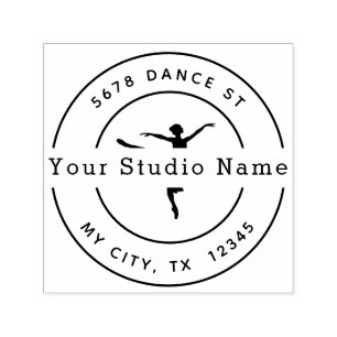 Custom Dance Studio Round Return Address Self-inking Stamp