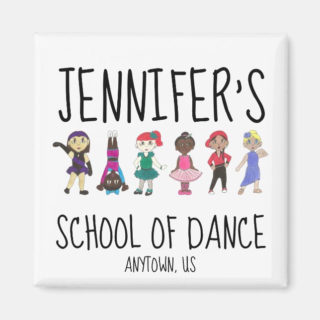 Custom Dance Studio School Teacher Recital Ballet Magnet (Front)