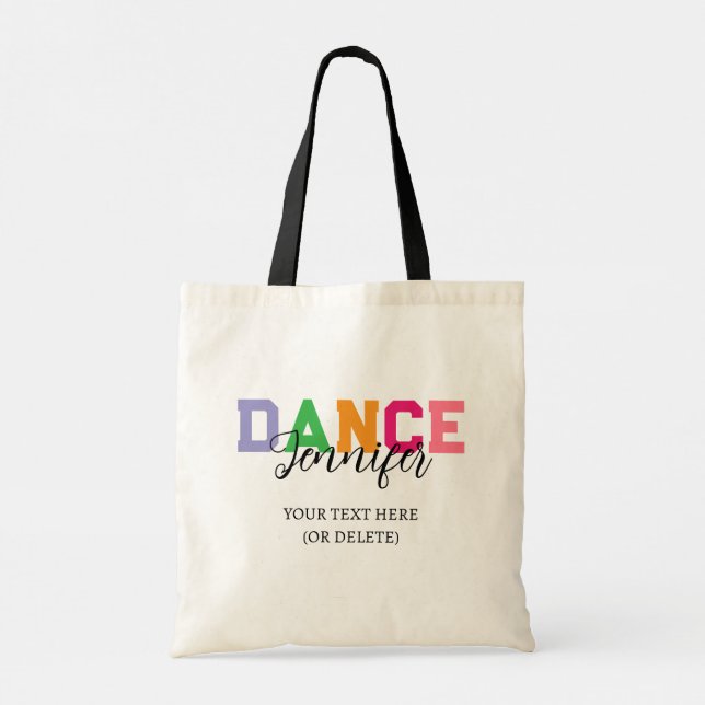 Custom dancer’s name – Colourful dance style Tote Bag (Back)
