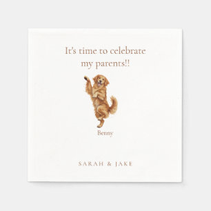 Custom Dancing Pet Wedding Cocktail Napkin