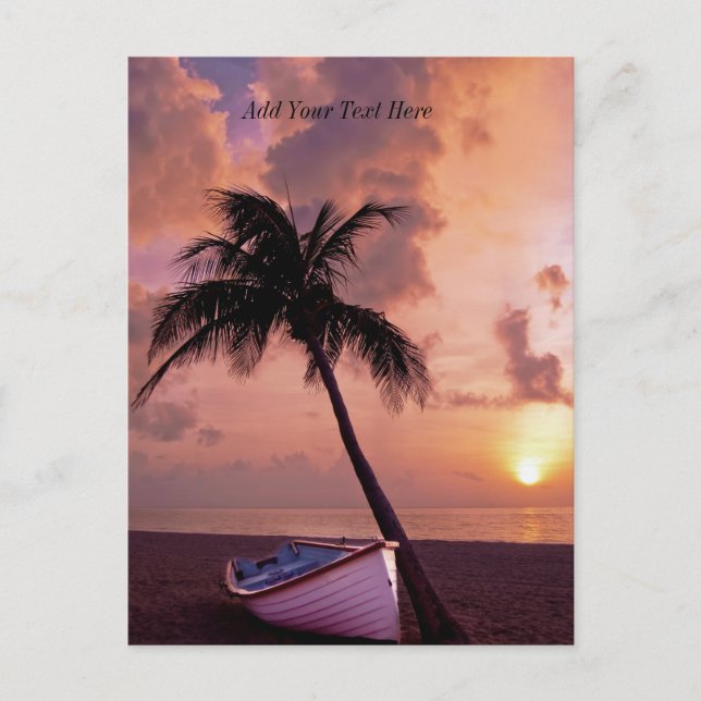 Custom Dark Beach Sunset Postcard (Front)