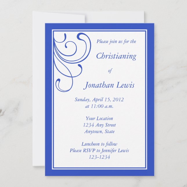 Custom Dark Blue Invitations and Announcements (Front)