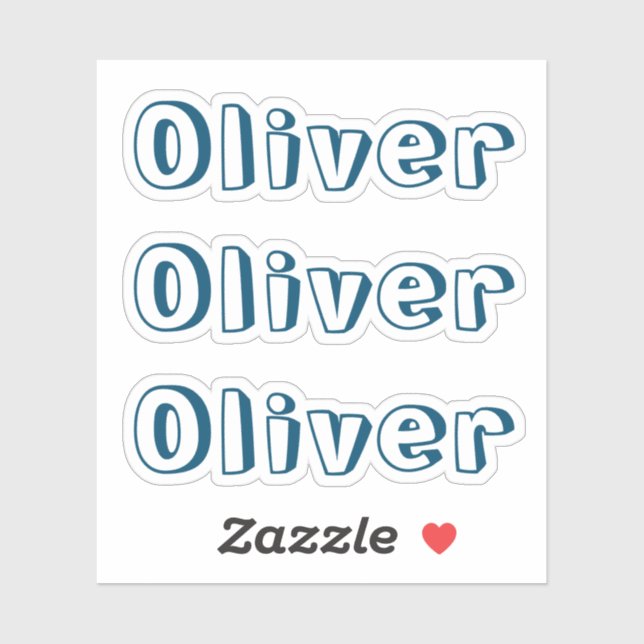 Custom Dark Blue Kids Name Sticker (Sheet)