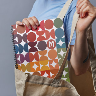 Custom Dark Blue Orange Magenta Red Retro Pattern Planner