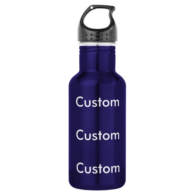 Custom DARK BLUE Stainless Steel 18oz Water Bottle (Front)