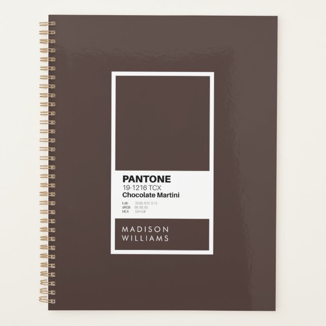 Custom Dark Brown Notebook | Personalised Chocolat Planner (Front)