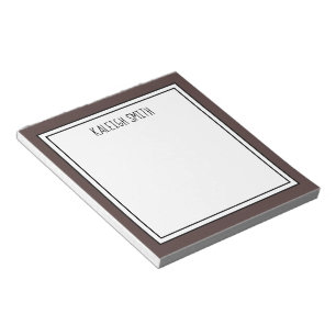 Custom Dark Brown White Editable Colour Notepad