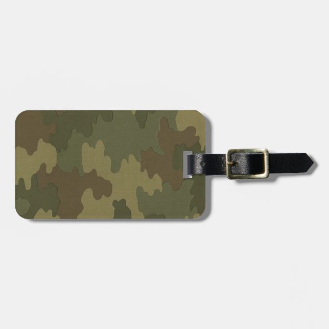 Custom Dark Camouflage Luggage Tag (Front Horizontal)