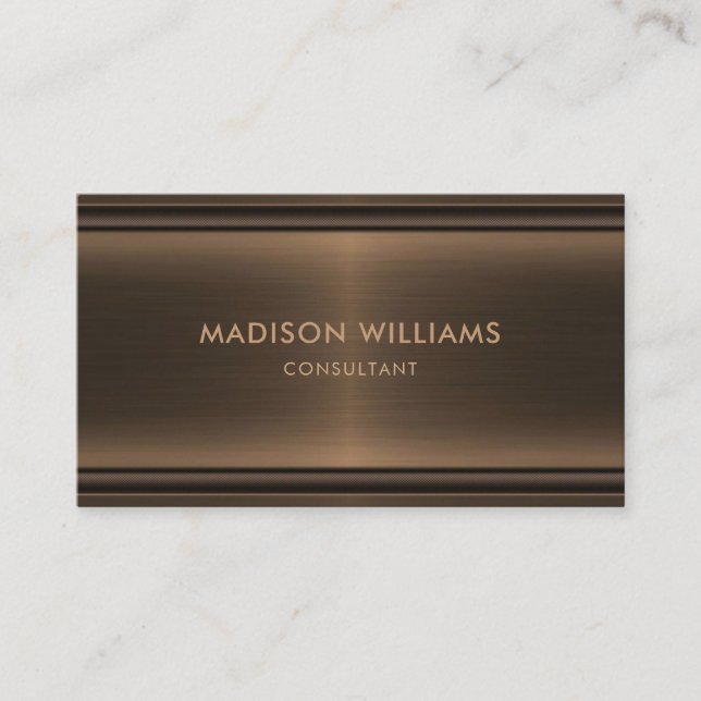 Custom Dark Chocolate Brown Black Professional Business Card (Front)