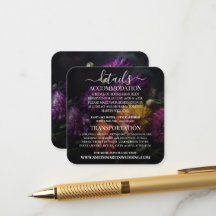 Custom Dark Colourful Flowers Wedding Details