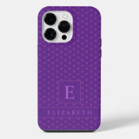 Custom Dark Deep Blue Lavender Purple Polka Dot