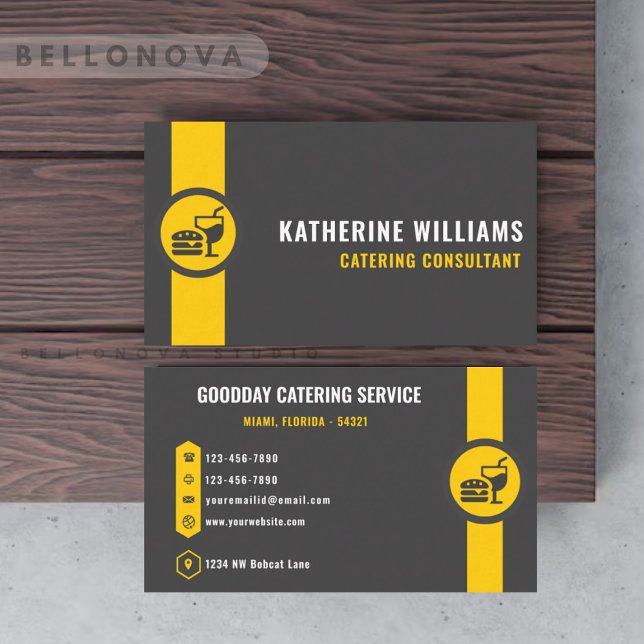 Custom Dark Grey Black Yellow Transportation Business Card (Custom Dark Grey Black Yellow Transportation Business Card)