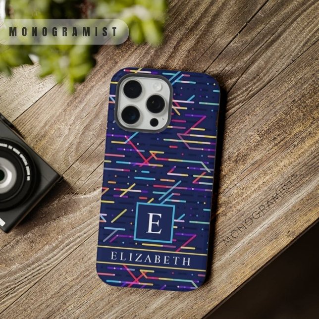 Custom Dark Navy Blue Abstract Pattern iPhone Case (Custom Dark Navy Blue Abstract Pattern iPhone Case)