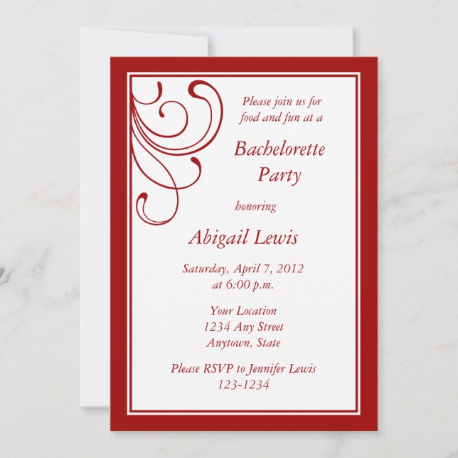 Custom Dark Red Invitations or Announcements (Front)