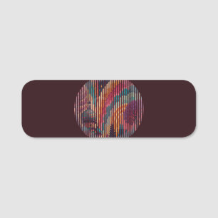 Custom Dark Stripe Fantasy Classic Name Tag