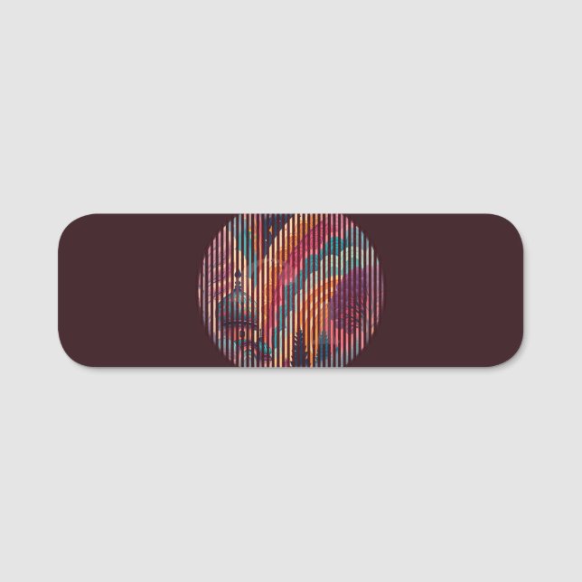 Custom Dark Stripe Fantasy Classic Name Tag (Front)