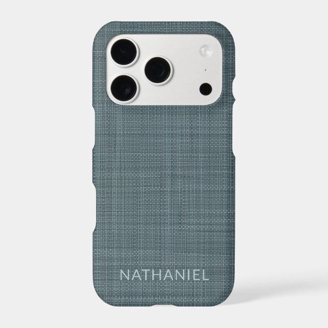 Custom Dark Teal Blue Grey Texture Pattern (Back)