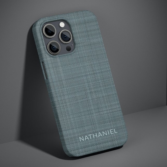 Custom Dark Teal Blue Grey Texture Pattern iPhone Case (Creator Uploaded)
