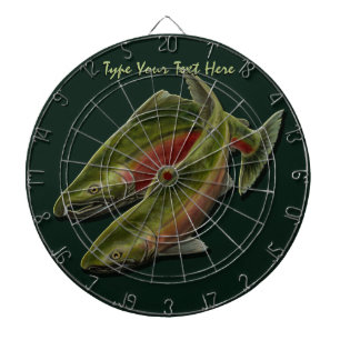 Custom Dartboard Gone Fishing Salmon Dartboard