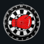 Custom dartboard with red boxing glove logo<br><div class="desc">Custom dartboard with red boxing glove logo. Personalise with text optionally. Great for home,  club,  gym,  bar,  pub etc.</div>