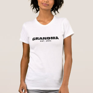 Custom Date Black Established Grandma T-Shirt