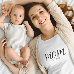 Custom Date Black Established Mum T-Shirt