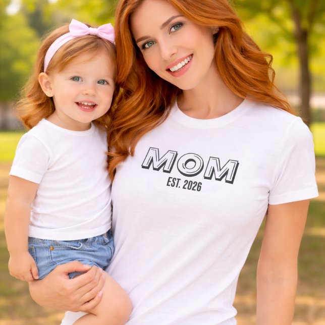 Custom Date Established Mom Black Script T-Shirt (Creator Uploaded)
