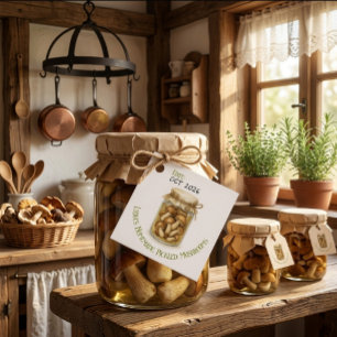 Custom Date Homemade Pickled Mushrooms Tag