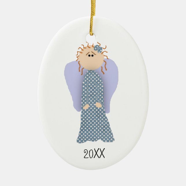 Custom Date Little Angel Ornament (Front)