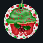 CUSTOM DATE/NAME CUPCAKE Ornament 2012<br><div class="desc">CUPCAKE  LOVERS PERFECT ORNAMENT FOR CHRISTMAS AND HANUKAHH</div>