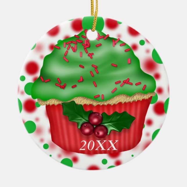 CUSTOM DATE/NAME CUPCAKE Ornament 2012 (Front)