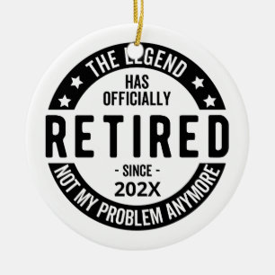 Custom Date The Legend Has Officially Retired Ceramic Tree Decoration