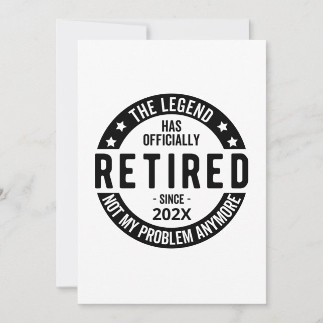 Custom Date The Legend Has Officially Retired Invitation (Front)