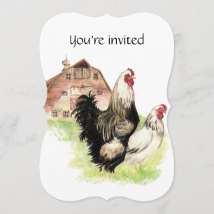 Custom Dated Birthday Party  Chicken farm Invitation