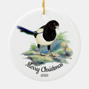 Magpie christmas ornament