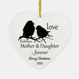 Custom Dated Christmas Mother Daughter quote Ceramic Tree Decoration