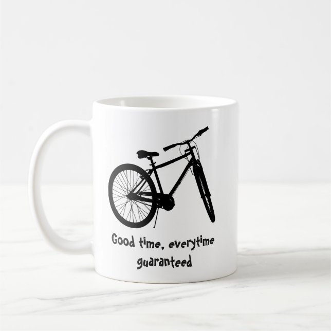 Custom Dated Christmas Mountain Biking Quote Ceram Coffee Mug (Left)