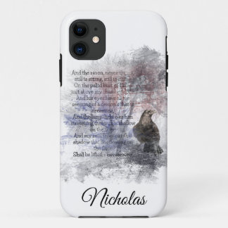 Custom Dated Edgar Allan Poe The Raven  Customise iPhone 11 Case