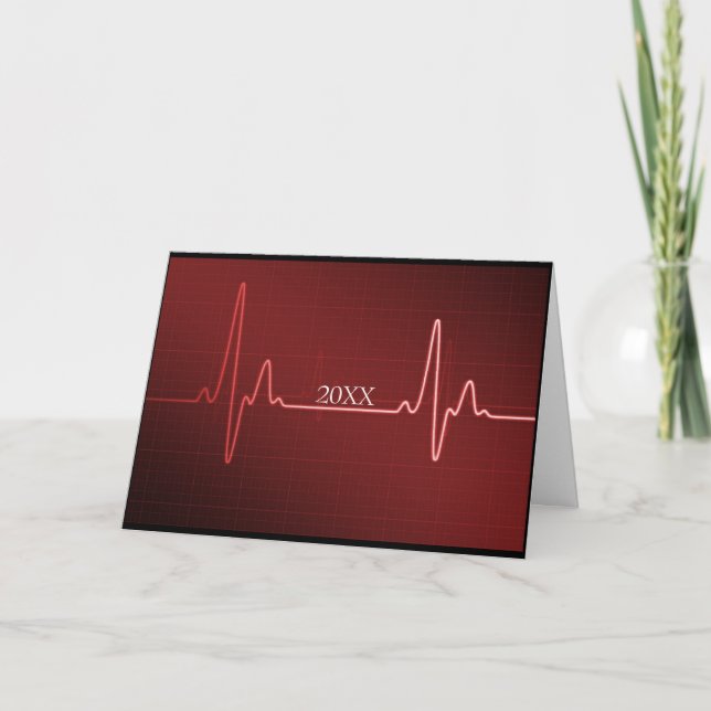 Custom Dated Medical Healthcare Graduation Card (Front)