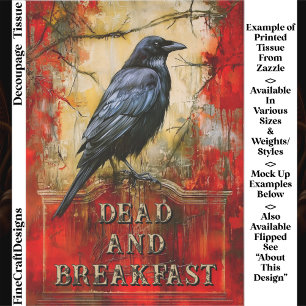 Custom “Dead and Breakfast” Spooky Raven Art ET3R Tissue Paper