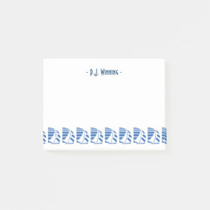 Custom Deco Blue Racing Sailboats Sticky Notes