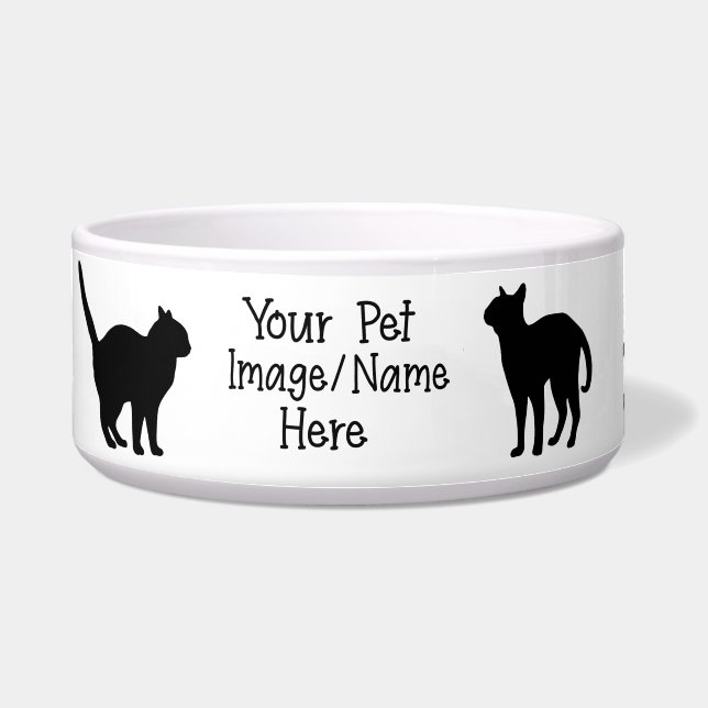 Custom Decorated Cat Photo Pet Cat Food Bowl (Front)