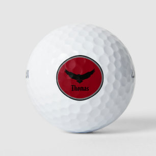 Custom deep dark grey simple clean eagle golf balls