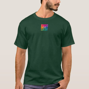 Custom Deep Forest Green Add Upload Company Logo T-Shirt