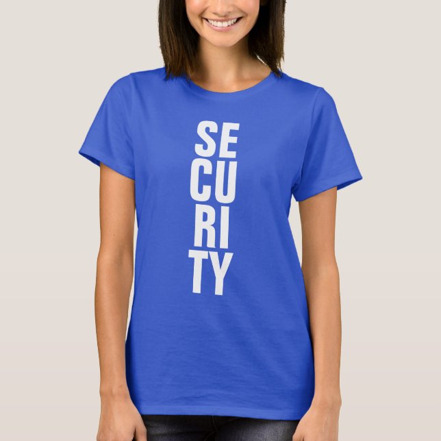 Custom Deep Royal Blue Template Womens Security T-Shirt (Front)